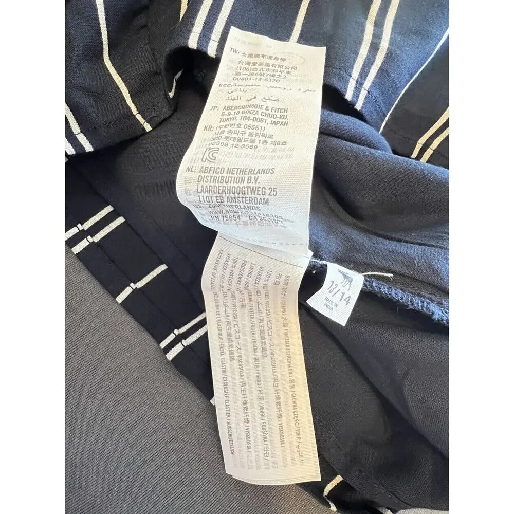 Abercrombie Kids Stripe Blue Shorts Romper Long Sleeve Girls 13/14 Excellent - Picture 3 of 8